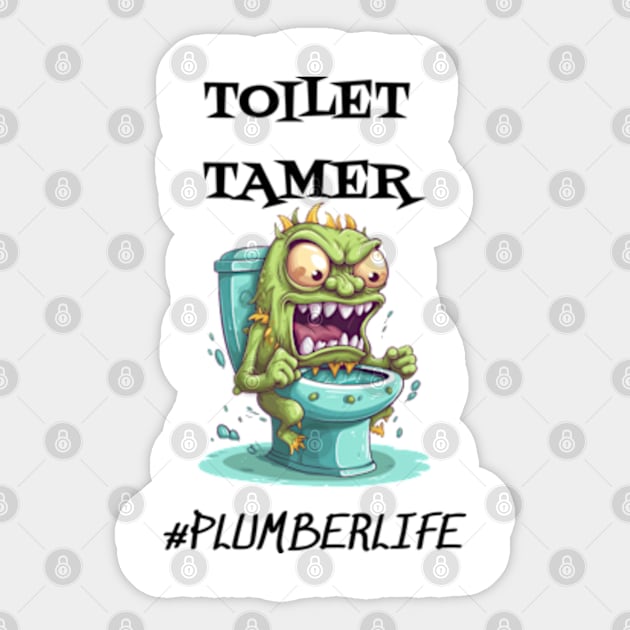 Toilet Tamer #plumberlife Sticker by WyldbyDesign